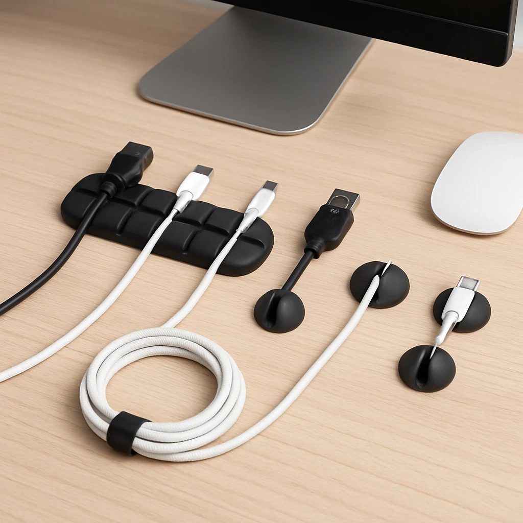 Organizery kabli - jak uporządkować przewody przy biurku?